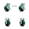 Service Caster 5 Inch Green Poly on Cast Iron Caster Set with 2 Brakes/Swivel Lock 2 Rigid SCC SCC-30CS520-PUB-GB-TLB-BSL-2-R-2 - alternate 2